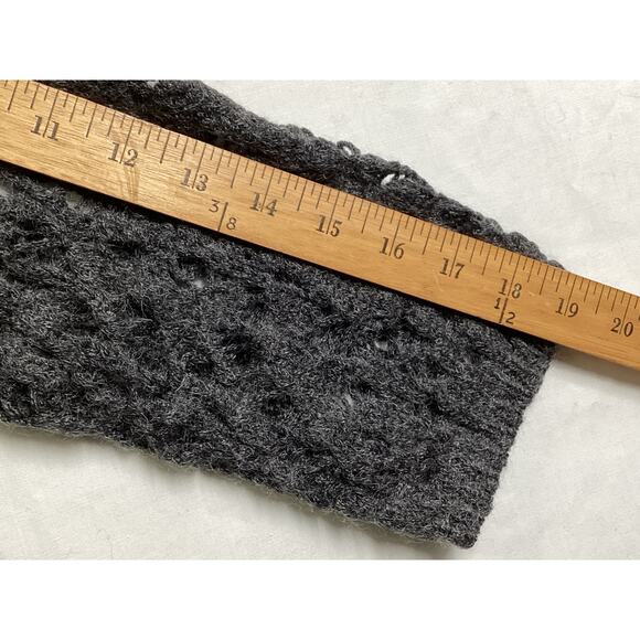 Eileen Fisher Crochet wool/mohair blend sweater cardigan 3/4 sleeves size M gray - Picture 8 of 8